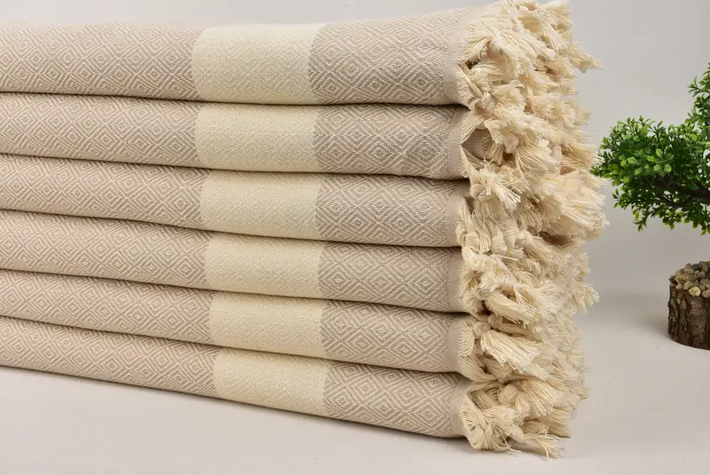 96x80 Cotton Diamond Towel, Gift For Her, Personalized Blanket, Organic Throw, Decorative Blanket, Beach Wedding Favor, Best Wedding Gift, Bedspread - 3