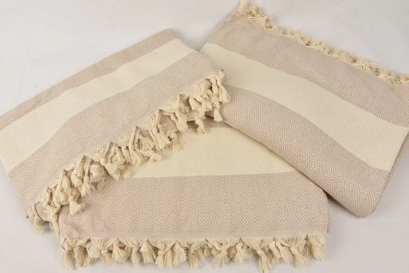 96x80 Cotton Diamond Towel, Gift For Her, Personalized Blanket, Organic Throw, Decorative Blanket, Beach Wedding Favor, Best Wedding Gift, Bedspread - 6