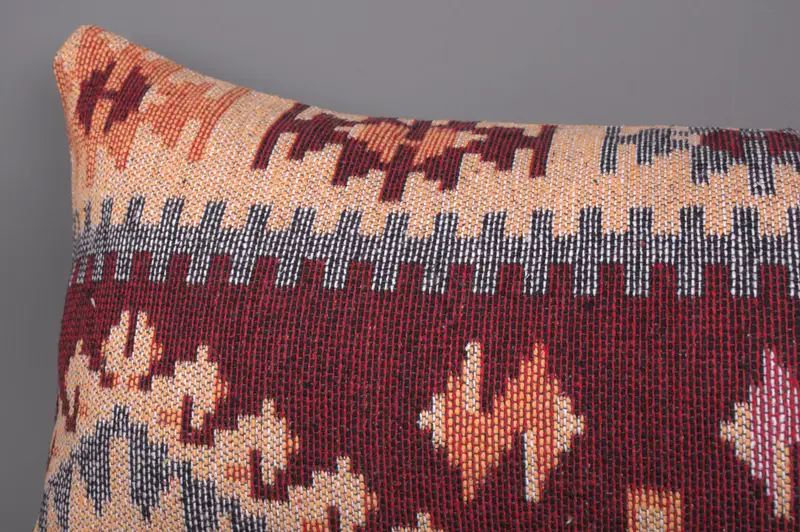 16x36 Red Pillow Cover, Boho Pillow, Bed Pillow Case, Handmade Kilim Cushion, Pillow Sham, Colorful Pillow Cover, Yoga Pillow Case, Pillow for Sofa - 5