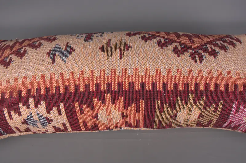 16x36 Red Pillow Cover, Boho Pillow, Bed Pillow Case, Handmade Kilim Cushion, Pillow Sham, Colorful Pillow Cover, Yoga Pillow Case, Pillow for Sofa - 7