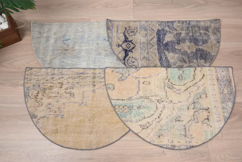 Umweltfreundlicher Vintage-Kelim-Teppich, 18 x 30 Zoll kleine Eingangsmatte