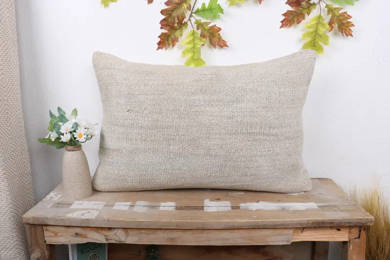 Vintage Pillow, Turkish Pillow, Interior Designer Pillow, 16x24 Beige Cushion, Ethnic Pillow Cover Pillow Cover, Cushion Cover - 1