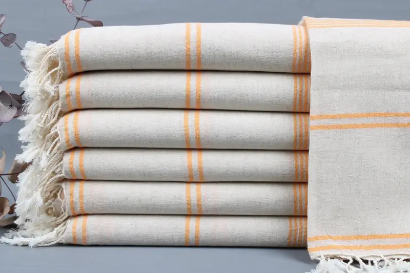 Beach Towel Organic Turkish Cotton Beige, 36x79 Inches