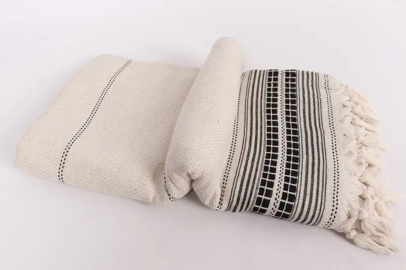 96x94 Linen Striped Towel, Best Wedding Gift, Custom Blanket, Turkish Blanket, Custom Wedding Gifts, Handmade Gift, Girl Trip Party Favor - 6