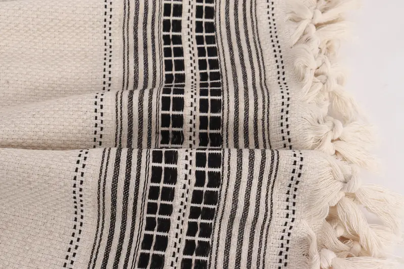 96x94 Linen Striped Towel, Best Wedding Gift, Custom Blanket, Turkish Blanket, Custom Wedding Gifts, Handmade Gift, Girl Trip Party Favor - 8
