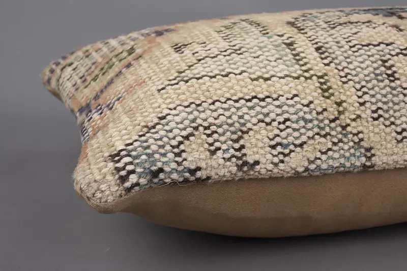 Garden Pillow, Pillow Sham, 12x48 Beige Cushion, Kilim Pillow Cover, Pillow for Sofa, Throw Kilim Pillow, Designer Throw Cushion Cover - 6
