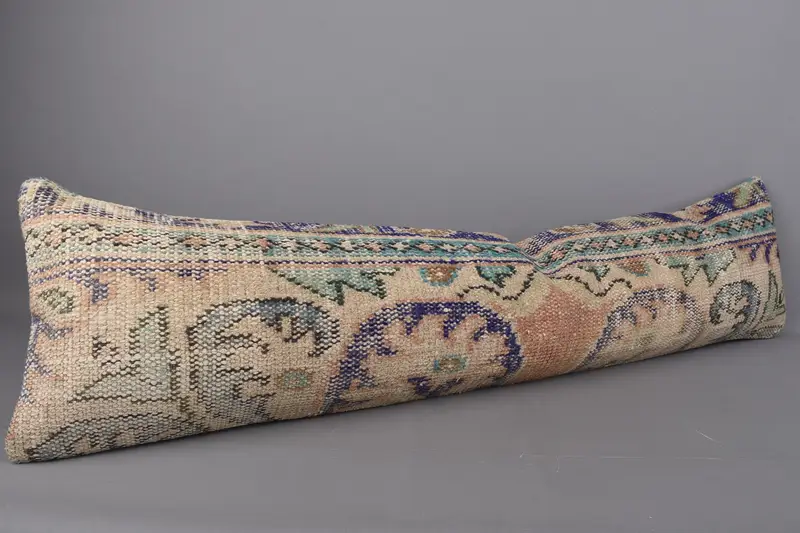 Garden Pillow, Pillow Sham, 12x48 Beige Cushion, Kilim Pillow Cover, Pillow for Sofa, Throw Kilim Pillow, Designer Throw Cushion Cover - 2