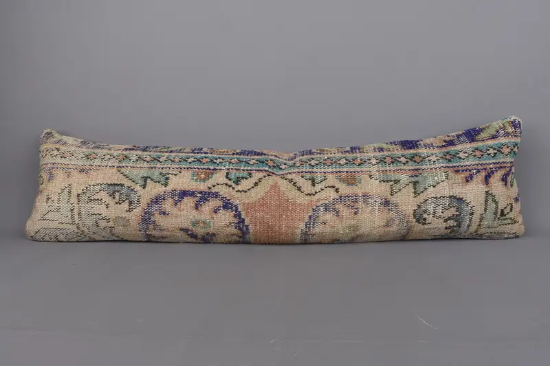 Garden Pillow, Pillow Sham, 12x48 Beige Cushion, Kilim Pillow Cover, Pillow for Sofa, Throw Kilim Pillow, Designer Throw Cushion Cover - 4