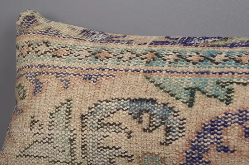 Garden Pillow, Pillow Sham, 12x48 Beige Cushion, Kilim Pillow Cover, Pillow for Sofa, Throw Kilim Pillow, Designer Throw Cushion Cover - 5