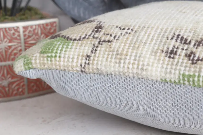 Kilim Pillow, Turkish Pillow, Ethnic Pillow Cover Pillow Sham, 12x12 Beige Pillow Sham, Pillow Cover, Boho Pillow Sham Cover, Aesthetic Cushion - 7