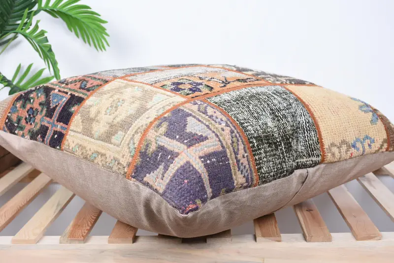 Home Decor Pillow, Bolster Cushion Cover, Kilim Pillow Cover, Accent Cushion, Kilim Pillow, 28x28 Brown Cushion Case, Cushion Case - 6