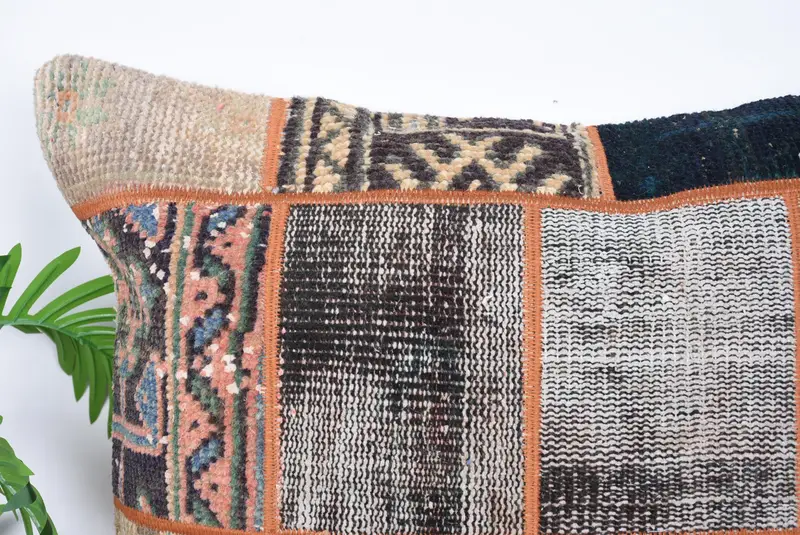 Home Decor Pillow, Bolster Cushion Cover, Kilim Pillow Cover, Accent Cushion, Kilim Pillow, 28x28 Brown Cushion Case, Cushion Case - 2