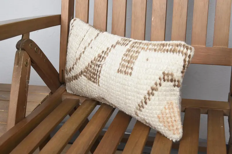 Pillow, Turkish Corner Pillow Sham, 8x16 Beige Cushion Case, Tribal Pillow Cover, Home Decor Pillow, Vintage Kilim Pillow, Kilim Pillow Cover - 3