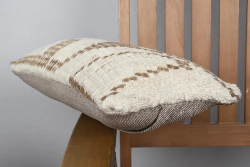 Pillow, Turkish Corner Pillow Sham, 8x16 Beige Cushion Case, Tribal Pillow Cover, Home Decor Pillow, Vintage Kilim Pillow, Kilim Pillow Cover - 6
