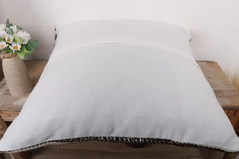 Sofa Bolster Pillow, Pillow, 20x20 White Cushion Case, Turkish Kilim Pillow, Vintage Pillow, Wool Kilim Pillow Cushion Case, Boho Pillow - 7