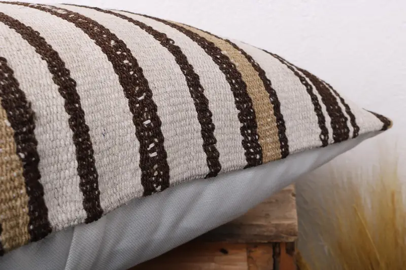 Sofa Bolster Pillow, Pillow, 20x20 White Cushion Case, Turkish Kilim Pillow, Vintage Pillow, Wool Kilim Pillow Cushion Case, Boho Pillow - 6
