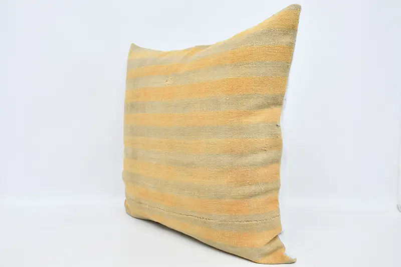 Interior Designer Pillow, Boho Pillow Sham Cover, Handmade Kilim Cushion, Cushion Cover, Boho Chic Cushion Case, 32x32 Orange Pillow Sham - 4