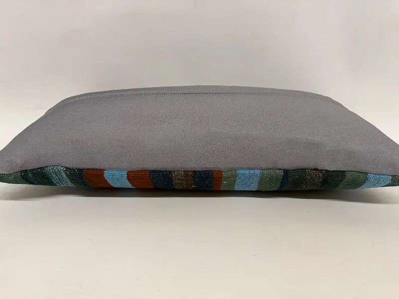Ethnical Kilim Rug Pillow, Kilim Cushion Sham, Cushion Case, 12x24 Blue Cushion Case, Indoor Cushion Case, Custom Cushion, Gift Pillow - 7