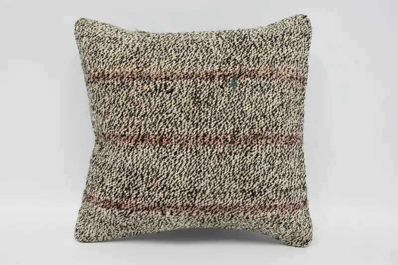 Vintage Kilim Pillow, Kilim Cushion Sham, Pet Pillow, Throw Kilim Pillow, Cushion Case, Outdoor Bolster Pillow Case, 12x12 Brown Pillow Case - 1