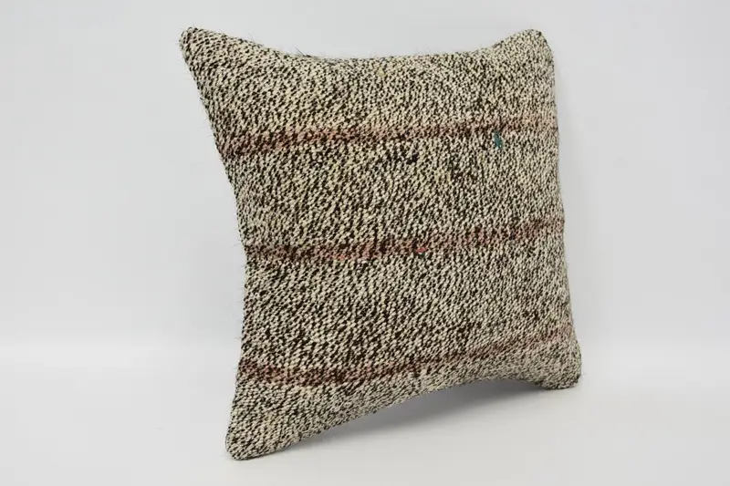 Vintage Kilim Pillow, Kilim Cushion Sham, Pet Pillow, Throw Kilim Pillow, Cushion Case, Outdoor Bolster Pillow Case, 12x12 Brown Pillow Case - 3