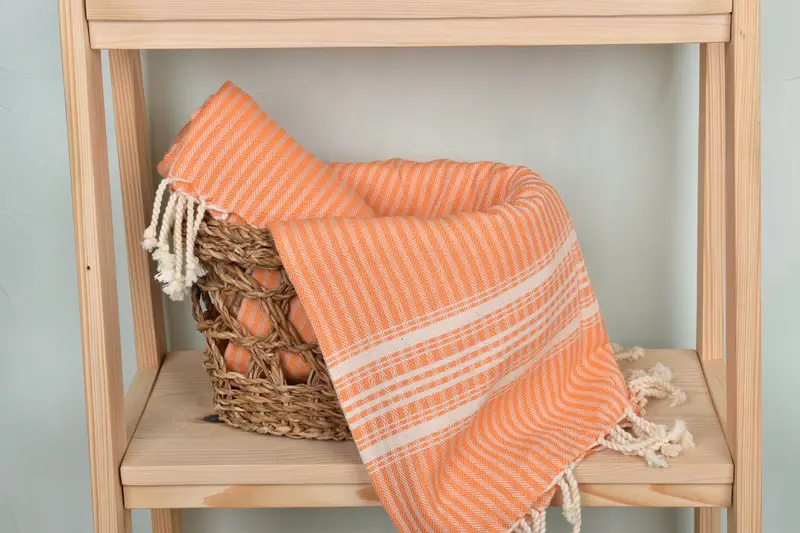 Soft and absorbent Turkish towel, Wedding Favors, Lightweight Turkish towel, Welcome Wedding Gift, Turkish hand towel, 68x38 Cotton Striped Towel - 4