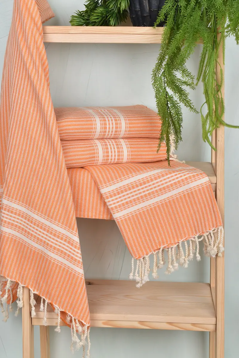 Soft and absorbent Turkish towel, Wedding Favors, Lightweight Turkish towel, Welcome Wedding Gift, Turkish hand towel, 68x38 Cotton Striped Towel - 6