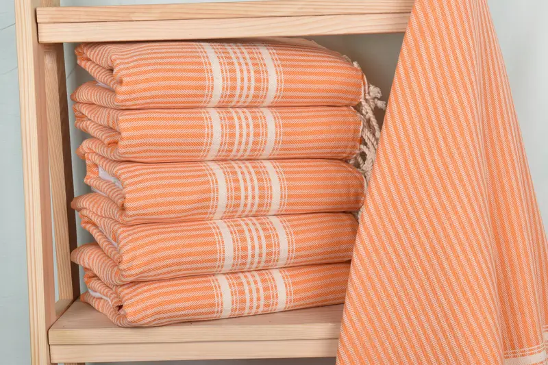 Soft and absorbent Turkish towel, Wedding Favors, Lightweight Turkish towel, Welcome Wedding Gift, Turkish hand towel, 68x38 Cotton Striped Towel - 2