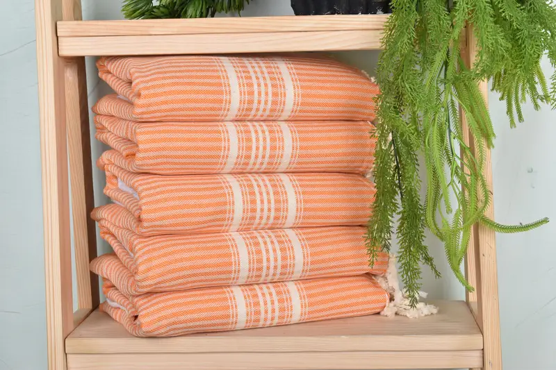 Soft and absorbent Turkish towel, Wedding Favors, Lightweight Turkish towel, Welcome Wedding Gift, Turkish hand towel, 68x38 Cotton Striped Towel - 1