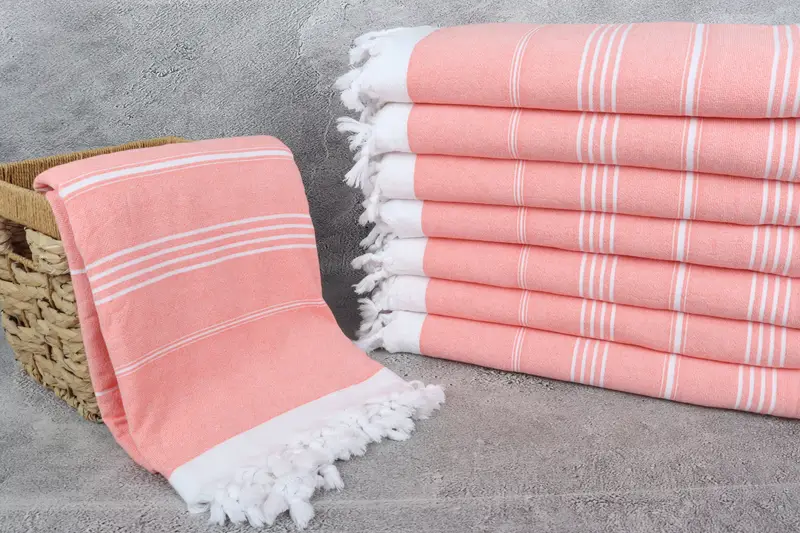 Gift For Her, Embroidered Towel, Wedding Gift For Bride, Antibacterial Turkish peshtemal towel, Turkish towel, 70x36 Cotton Striped Terry Towel - 3