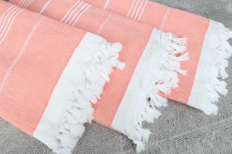 Gift For Her, Embroidered Towel, Wedding Gift For Bride, Antibacterial Turkish peshtemal towel, Turkish towel, 70x36 Cotton Striped Terry Towel - 5
