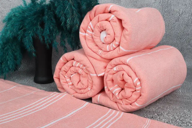 Gift For Her, Embroidered Towel, Wedding Gift For Bride, Antibacterial Turkish peshtemal towel, Turkish towel, 70x36 Cotton Striped Terry Towel - 8