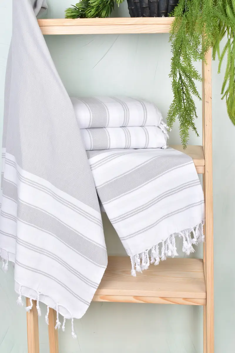 Monogrammed Turkish Towel, Absorbent Turkish towel, Wedding Gifts Towel, Gift Boxes Towel, 70x40 Cotton Striped Towel, Soft towel, Guest Towel - 6