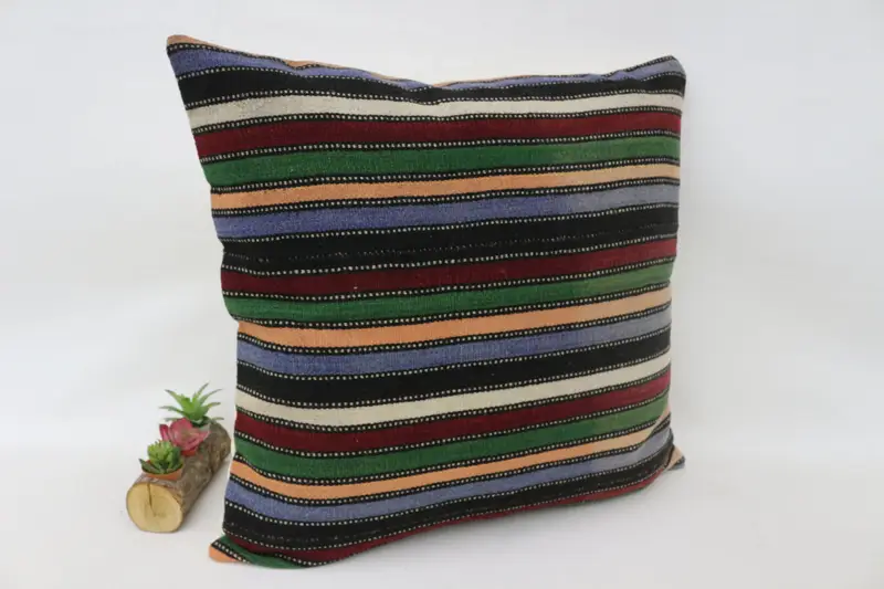 Boho Pillow, Pillow Cover, Authentic Cushion Case, Handwoven Pillow Case, 28x28 Red Pillow Cover, Ethnical Kilim Rug Pillow, Boho Pillow Sham Cover - 3