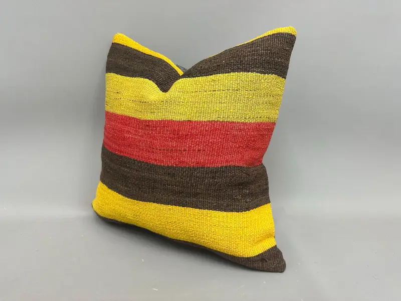 Cushion, 18x18 Red Pillow Case, Hippie Throw Pillow Cover, Home Decor Pillow, Boho Pillow, Ethnic Pillow Cover Cushion, Ethnical Kilim Rug Pillow - 3