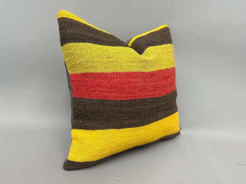 Cushion, 18x18 Red Pillow Case, Hippie Throw Pillow Cover, Home Decor Pillow, Boho Pillow, Ethnic Pillow Cover Cushion, Ethnical Kilim Rug Pillow - 2