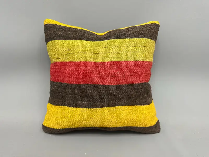 Cushion, 18x18 Red Pillow Case, Hippie Throw Pillow Cover, Home Decor Pillow, Boho Pillow, Ethnic Pillow Cover Cushion, Ethnical Kilim Rug Pillow - 4