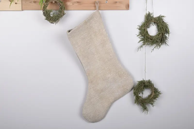 Calcetín con patrón de adornos navideños de 19 pulgadas de ancho, calcetín festivo