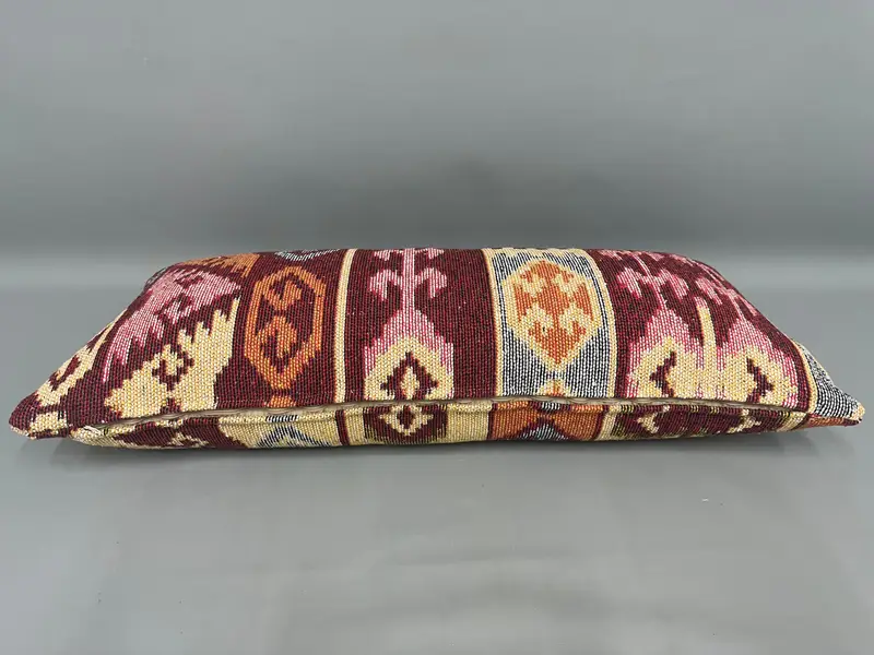 Pillow Sham, Kilim Rug Cushion Case, Turkish Kilim Pillow, Pastel Pillow Cover, Antique Pillows, Car Cushion, Boho Pillow, 16x36 Red Pillow Cover - 7