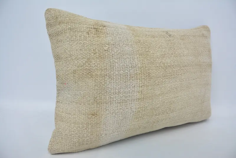 16x24 Beige Pillow Cover, Turkish Kilim Pillow, Natural Pillow Cover, Pillow for Sofa, Home Decor Pillow, Office Chair Pillow Cover, Cushion - 3