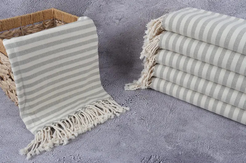 70x40 Cotton Striped Towel, Gift For Boyfriend, Bachelor Gifts, Summer Towel, Absorbent towel, Embroidered Beach Towel, Turkish Towel Beach - 3