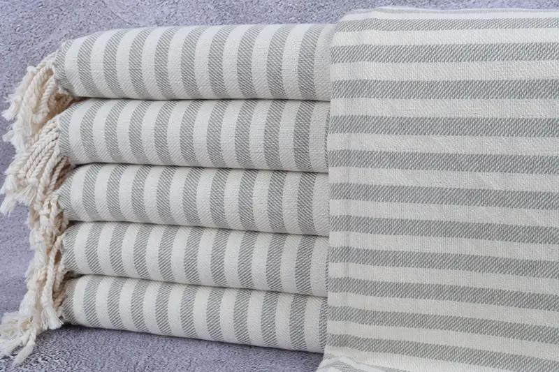 70x40 Cotton Striped Towel, Gift For Boyfriend, Bachelor Gifts, Summer Towel, Absorbent towel, Embroidered Beach Towel, Turkish Towel Beach - 1