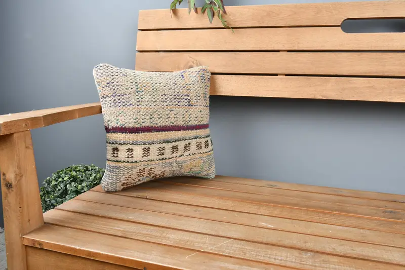 Interior Designer Pillow, 12x12 Blue Cushion, Ethnical Kilim Rug Pillow, Cushion Case, Personalized Gift Pillow Pillow Case, Boho Pillow - 1