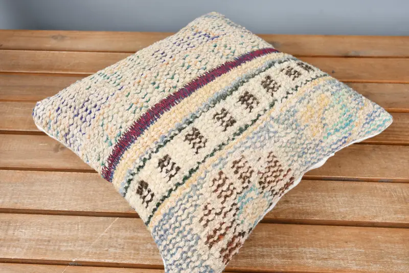 Interior Designer Pillow, 12x12 Blue Cushion, Ethnical Kilim Rug Pillow, Cushion Case, Personalized Gift Pillow Pillow Case, Boho Pillow - 2