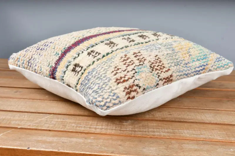 Interior Designer Pillow, 12x12 Blue Cushion, Ethnical Kilim Rug Pillow, Cushion Case, Personalized Gift Pillow Pillow Case, Boho Pillow - 4