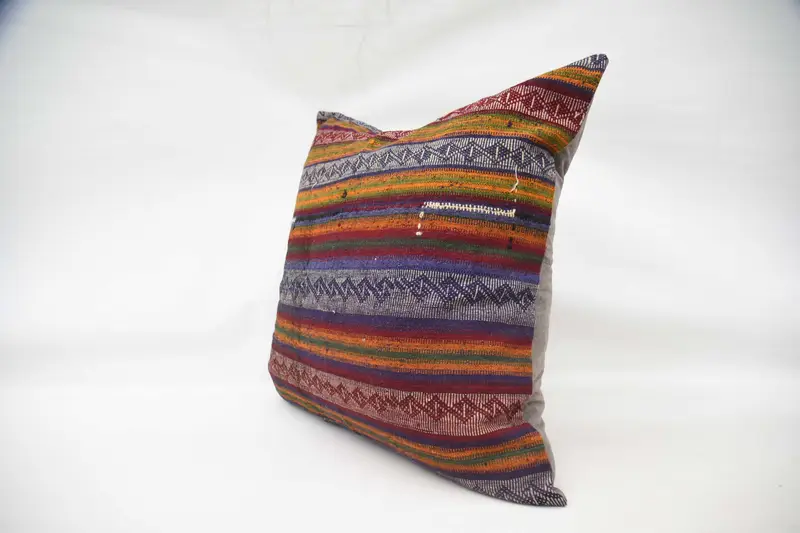 Kilim Cushion Sham, Cushion, Pillow for Couch, 32x32 Yellow Pillow Sham, Vintage Pillow, Toss Cushion Case, Nomadic Cushion Cover, Yoga Cushion Case - 5
