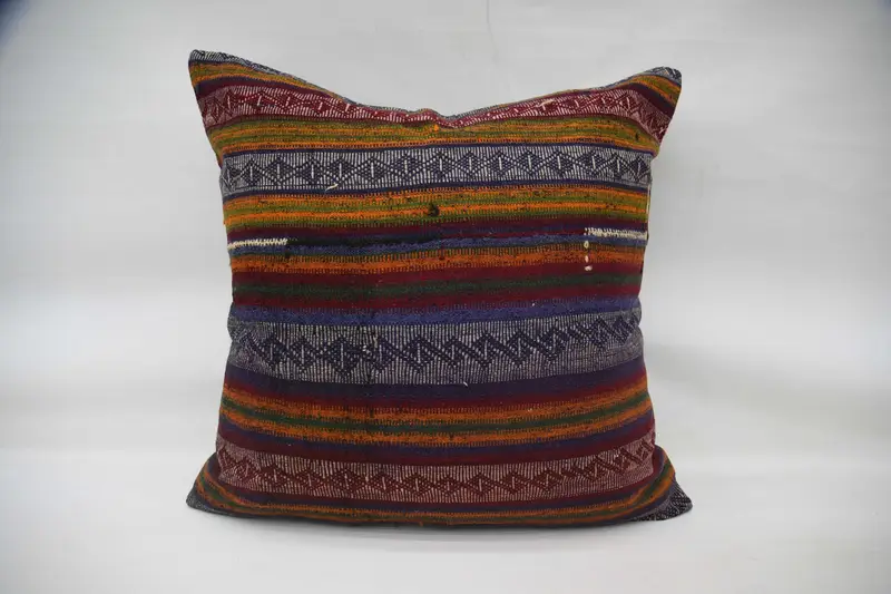 Kilim Cushion Sham, Cushion, Pillow for Couch, 32x32 Yellow Pillow Sham, Vintage Pillow, Toss Cushion Case, Nomadic Cushion Cover, Yoga Cushion Case - 1