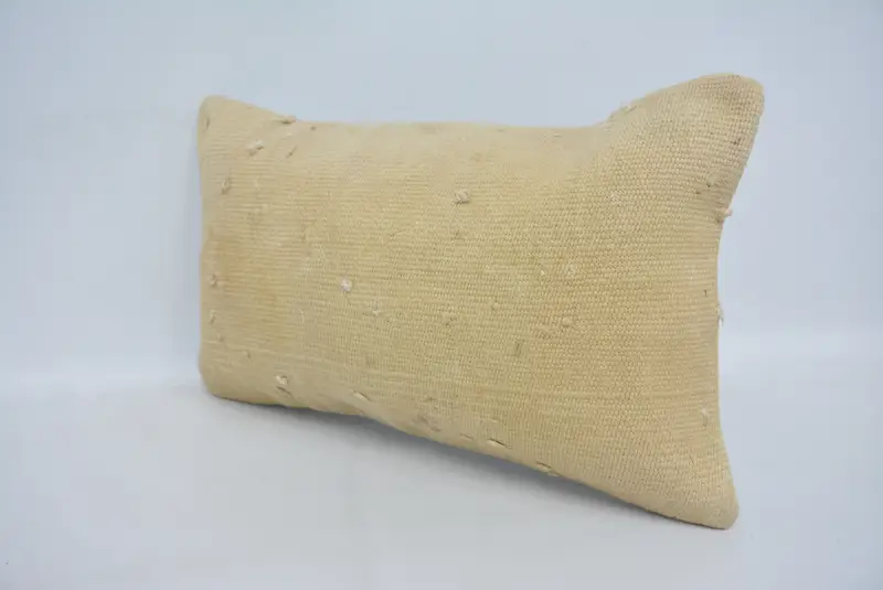 Boho Pillow Sham Cover, Nomadic Pillow, Decorative Pillow Sham, Vintage Kilim Throw Pillow, 12x20 Beige Pillow, Handmade Kilim Cushion, Cushion Case - 4