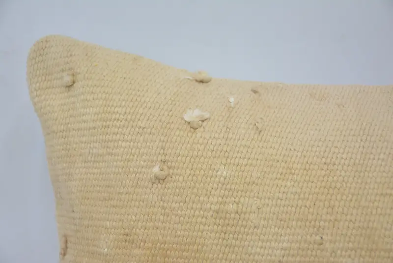 Boho Pillow Sham Cover, Nomadic Pillow, Decorative Pillow Sham, Vintage Kilim Throw Pillow, 12x20 Beige Pillow, Handmade Kilim Cushion, Cushion Case - 2