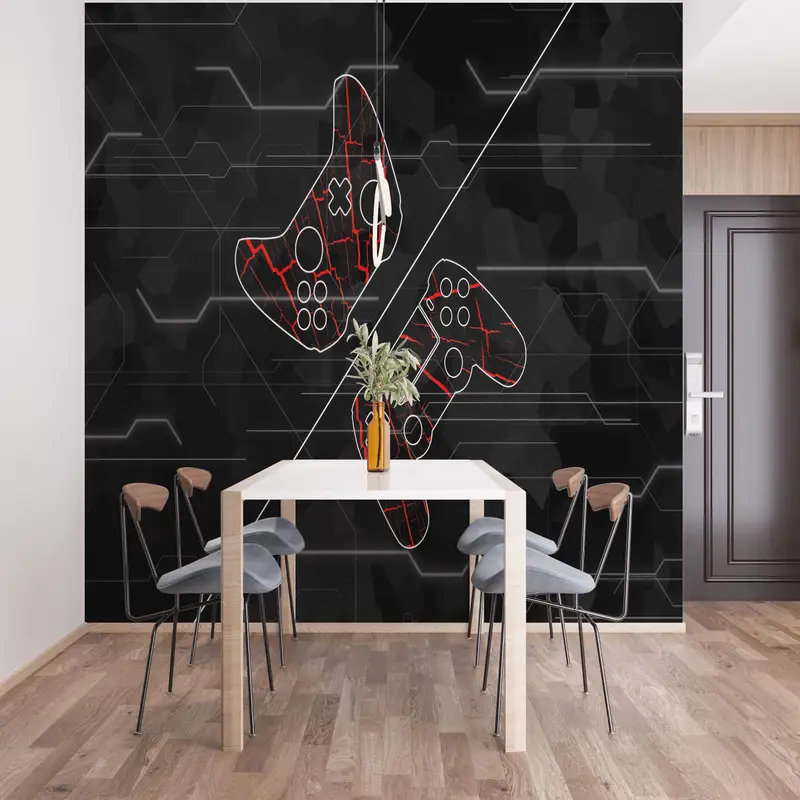 Game Console Wall Mural, Custom Paper Craft, Modern Wall Painting, Do It Yourself, Boy Room Wall Print, Modern Wallpaper, - 3