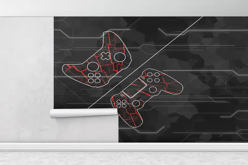Game Console Wall Mural, Custom Paper Craft, Modern Wall Painting, Do It Yourself, Boy Room Wall Print, Modern Wallpaper, - 1